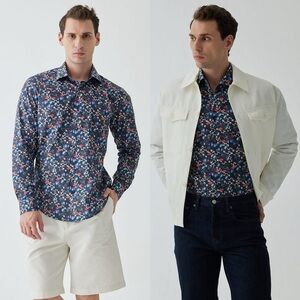 Kurt River Slim Fit Chelsea Spread Shirt Longsleeve Flower Print Multicolor XL